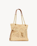 Jamie Beige Raffia Woven Tote Bag| 838876GAAFY2791