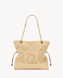Jamie Beige Raffia Woven Tote Bag| 838876GAAFY2791