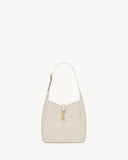 Small Le 5 à 7 Supple Ivory White Leather Shoulder Bag |713938AAAUQ9207