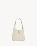 Small Le 5 à 7 Supple Ivory White Leather Shoulder Bag |713938AAAUQ9207