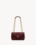 Loulou Series Large  Deep Burgundy Lambskin Shoulder Bag |803541AAEAX6197