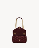 Loulou Series Medium Deep Burgundy Lambskin Shoulder Bag |801439AAEAX6197