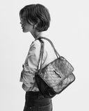 Niki Small Chain Shoulder Bag in Black Vintage Leather |6331850EN071000