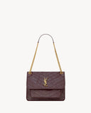 Niki Medium Burgundy Vintage Leather Shoulder Bag |633184 0EN07 6195