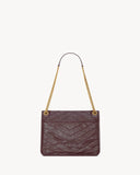 Niki Medium Burgundy Vintage Leather Shoulder Bag |633184 0EN07 6195