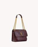 Niki Medium Burgundy Vintage Leather Shoulder Bag |633184 0EN07 6195