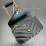 Loulou Small Black Quilted Lambskin Handbag |801437AAEAX1000