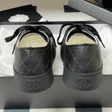 Women's Classic Double C Logo Black Printed Lambskin Sneakers| G46368 B19815 NAFDD