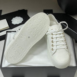 Women's White Printed Lambskin Sneakers G46368 B19815 NAFDD