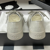 Women's Gray Diamond-Patterned Printed Lambskin Chunky-Soled Casual Sneakers |G46368 B18118 NZ264