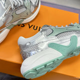 Women's Olympia Sneakers Silver / Mint Green Mesh Fabric, Metallic-Effect Leather |1AHOI1