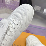 Men's Footprint Soccer Sneakers in White Premium Calfskin| 1AHDOA