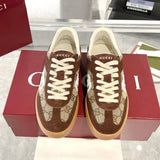 Men's GG Supreme Dark Brown Canvas and Suede Sneakers |791742 AAEGA 2242