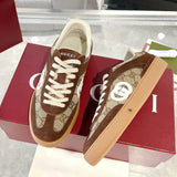 Men's GG Supreme Dark Brown Canvas and Suede Sneakers |791742 AAEGA 2242