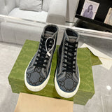 Men's Tennis 1977 Series High-Top Black GG Monogram Sneakers |771463 FACTD 1144