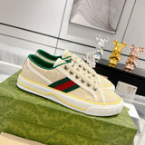 Men's Tennis 1977 Cream/Original GG Canvas Low-Top Sneakers | 606111 GZO30 9361