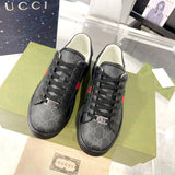Men's Ace Series Black GG Crystal Canvas Sneakers |760775 FACRF 1163