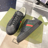 Men's Ace Series Black GG Crystal Canvas Sneakers |760775 FACRF 1163