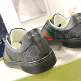 Men's Ace Series Black GG Crystal Canvas Sneakers |760775 FACRF 1163