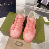 Women's Ace Series GG Crystal Canvas Pink Low-Top Sneakers| 760774 FACRF 5856