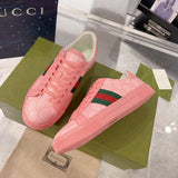 Women's Ace Series GG Crystal Canvas Pink Low-Top Sneakers| 760774 FACRF 5856