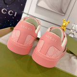 Women's Ace Series GG Crystal Canvas Pink Low-Top Sneakers| 760774 FACRF 5856