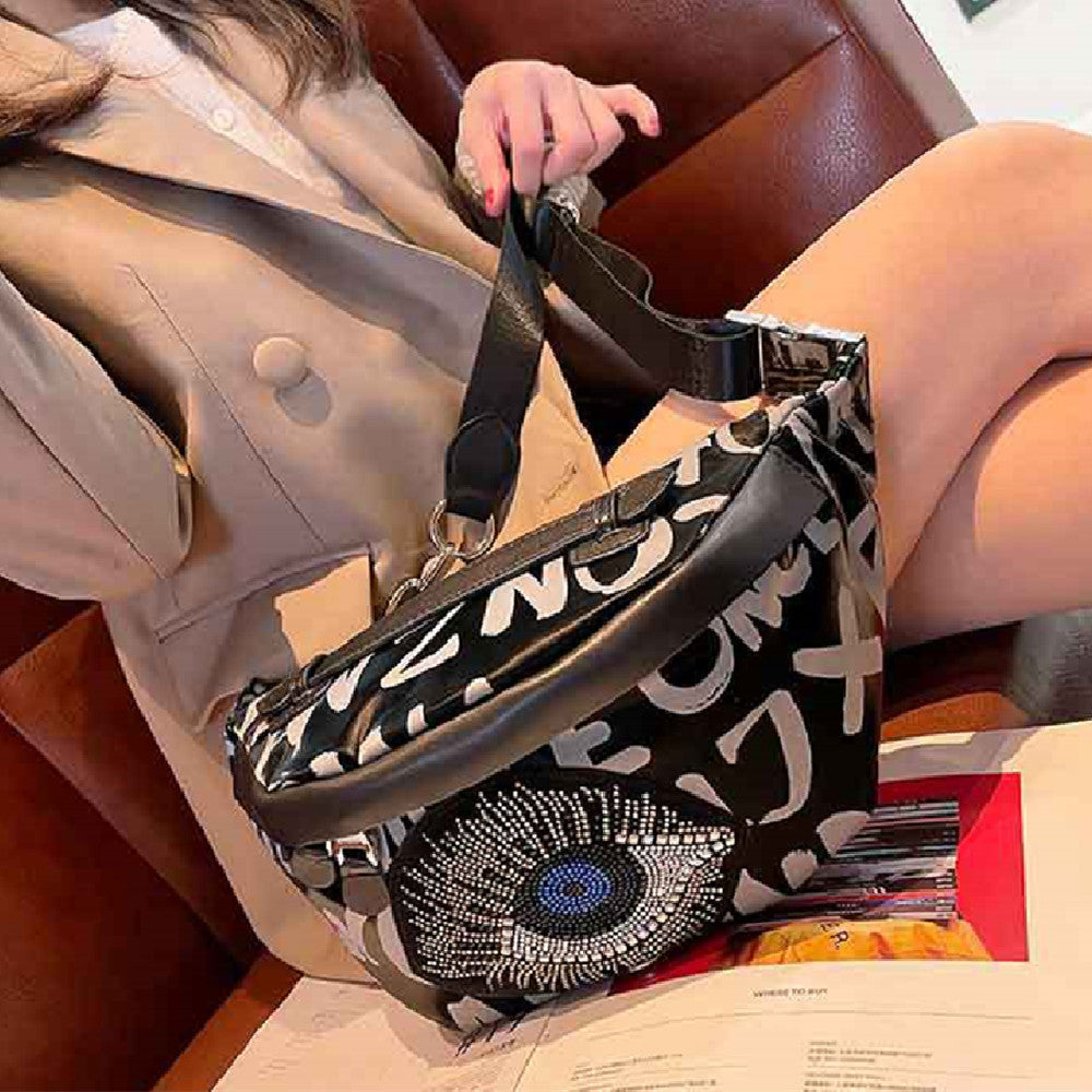 Diamond Inlaid Korean Version Rhinestone Chest Bag For Women