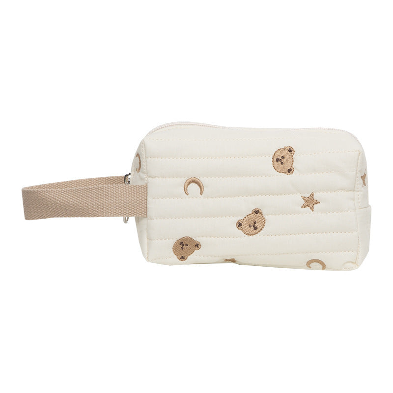 Bear Embroidery Makeup Bag One With Small For Women