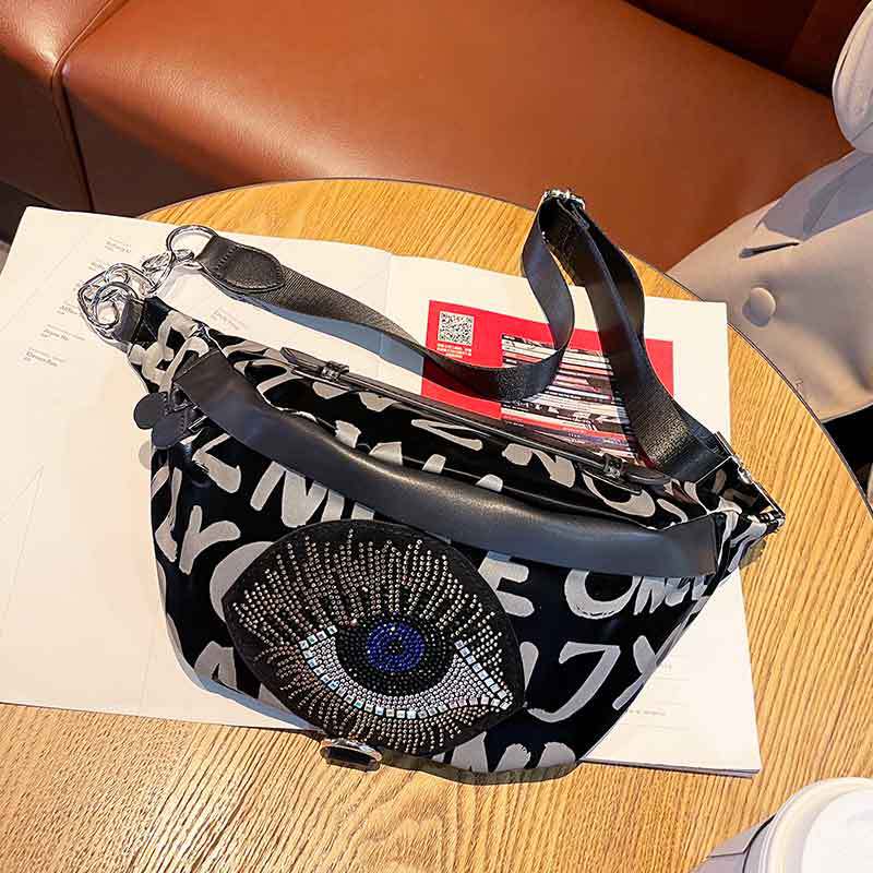 Diamond Inlaid Korean Version Rhinestone Chest Bag For Women